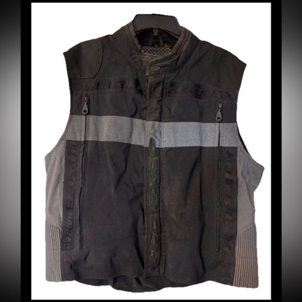 Harley Davidson FXRG Black & Gray Vest Vented Reflective Nylon Size XL